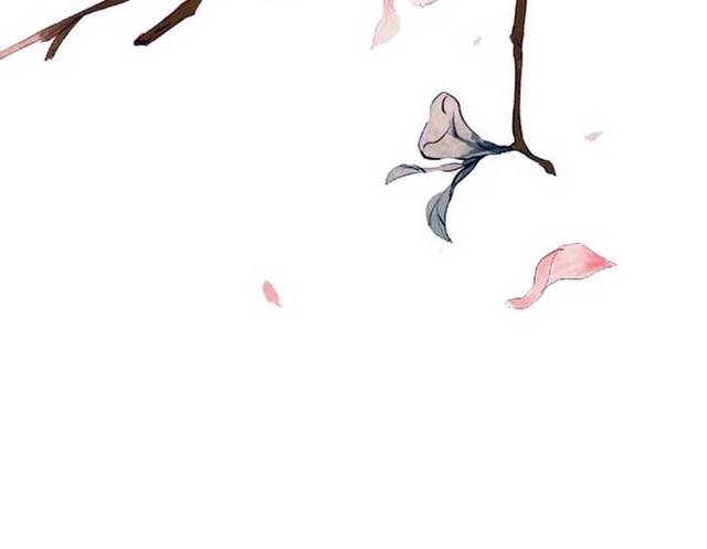 手绘素材粉色桃花