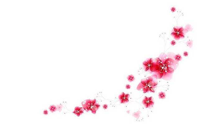 红色桃花花朵手绘