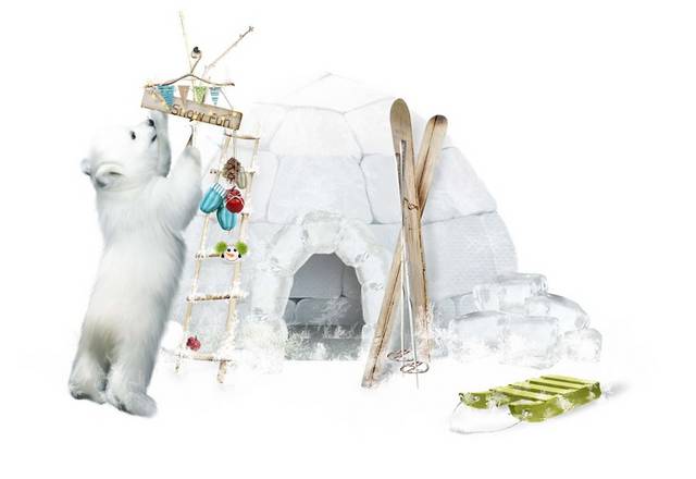 北极熊堆雪屋