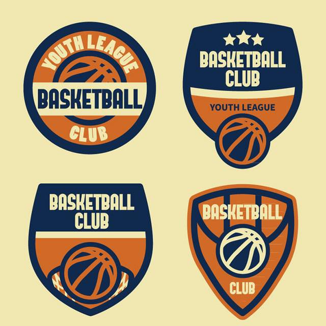 篮球俱乐部徽章标志矢量素材