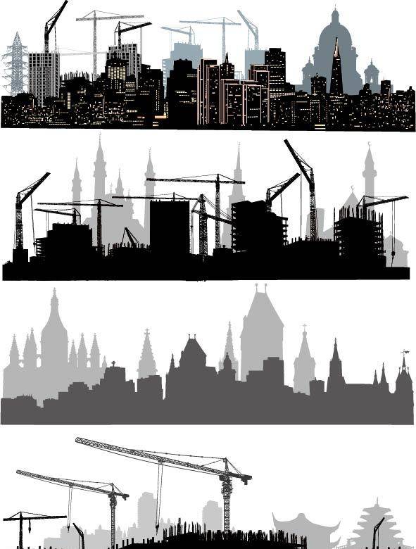 城市剪影设计元素下载