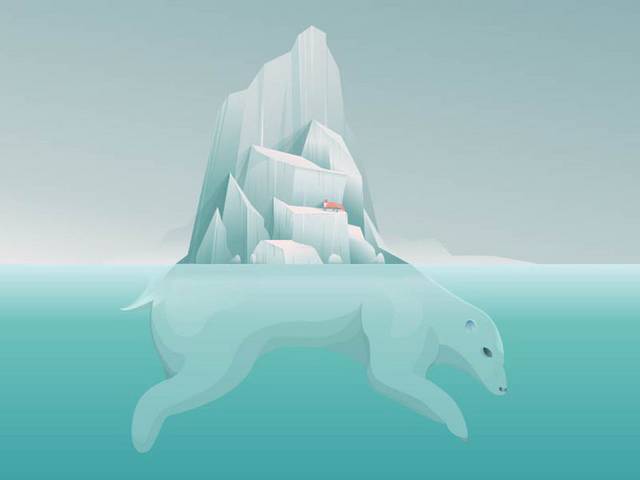 北极熊冰山