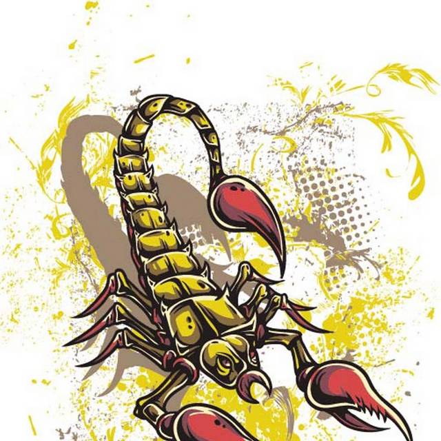 黄色手绘蝎子素材
