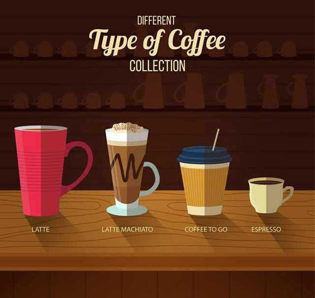 扁平化咖啡设计矢量素材