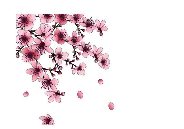 卡通树上的樱花素材