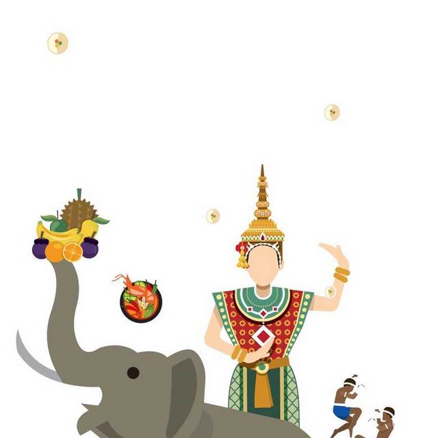 卡通印度大象