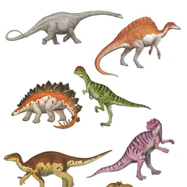 多种手绘恐龙