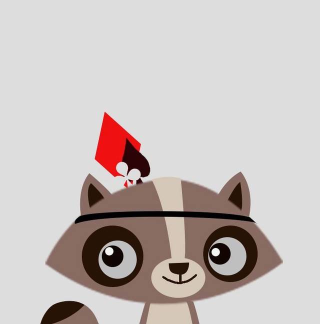 手绘可爱狸猫