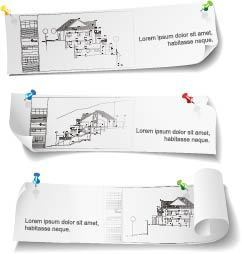 三张建筑图纸素材