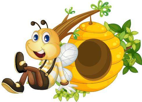 可爱蜜蜂和蜂巢素材