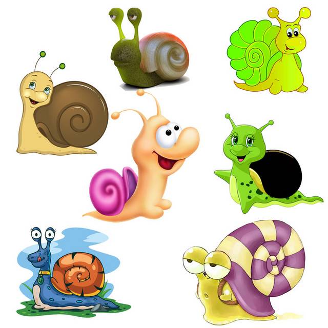 卡通蜗牛设计元素合集