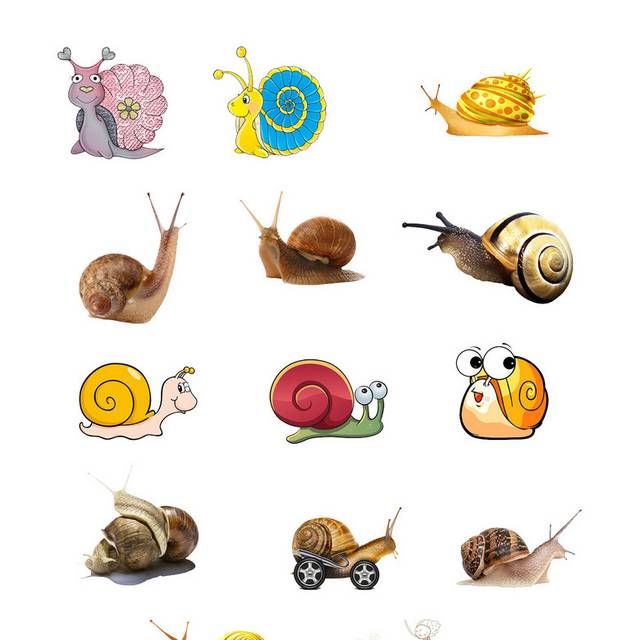 卡通蜗牛合集素材
