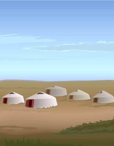 草原上的蒙古包素材