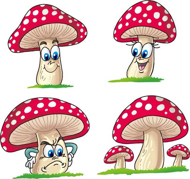 多个卡通蘑菇素材