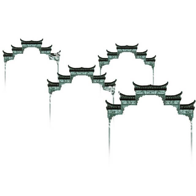 徽派中式建筑设计素材