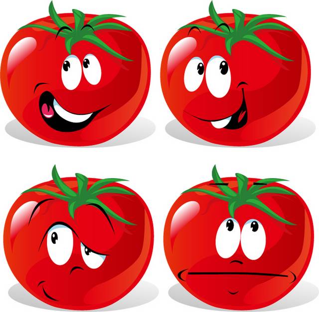 四个卡通西红柿