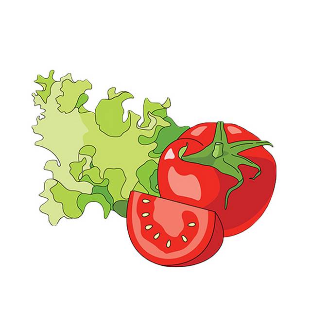 手绘蔬菜西红柿