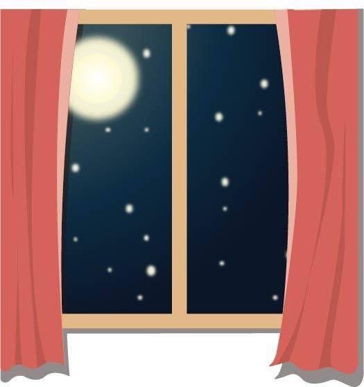 夜晚的窗台