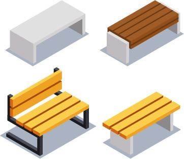 多种长椅矢量素材