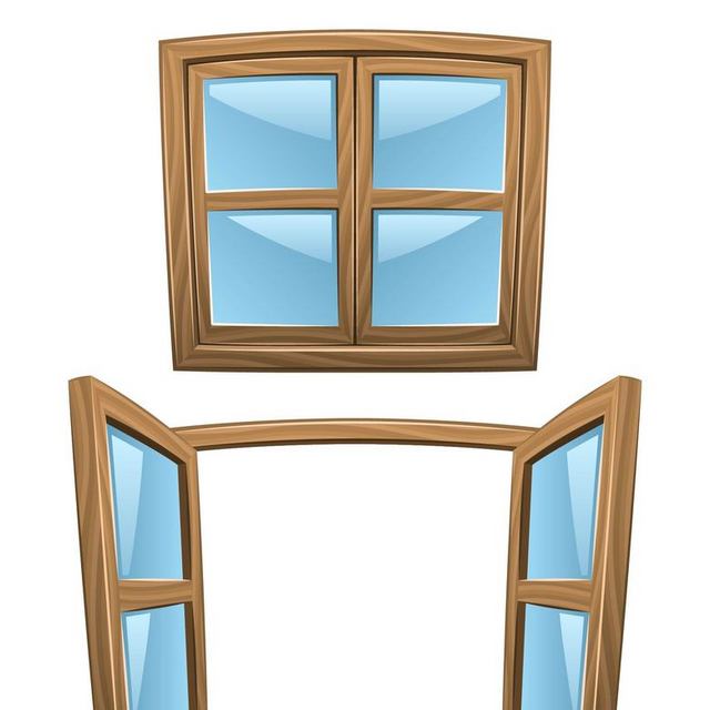 卡通木质窗户