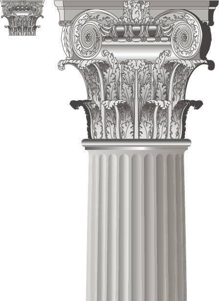 欧式复古花纹罗马柱