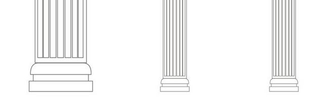 手绘欧式罗马柱矢量素材