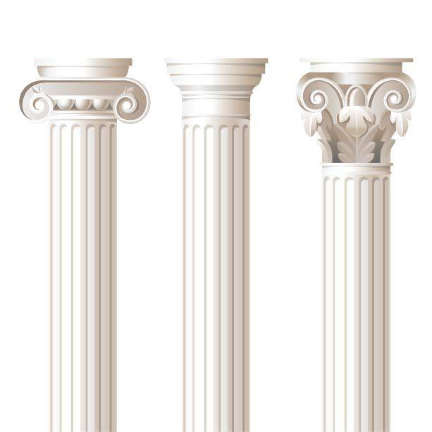 白色花纹石柱