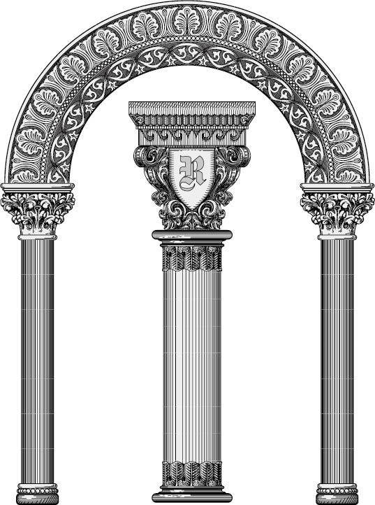 拱形罗马柱