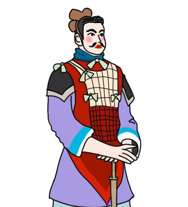 手绘兵马俑素材