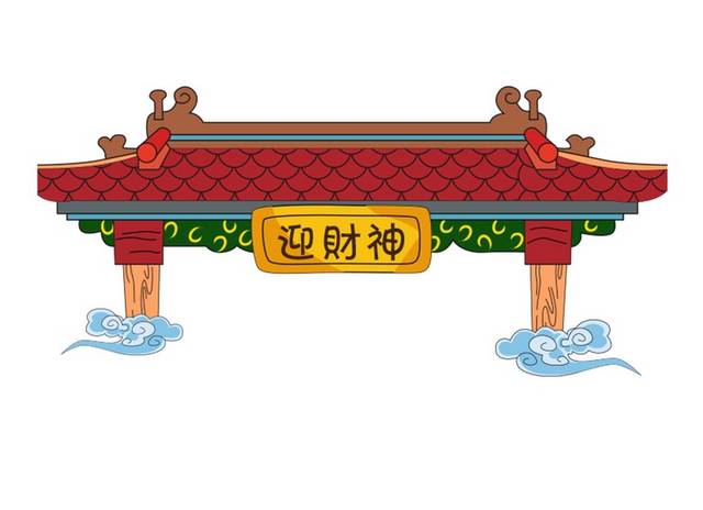中式手绘牌楼