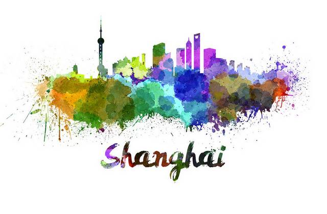 水彩城市素材上海