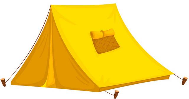 黄色帐篷设计素材