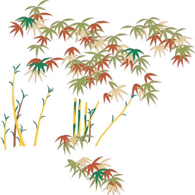 彩色美丽竹子素材