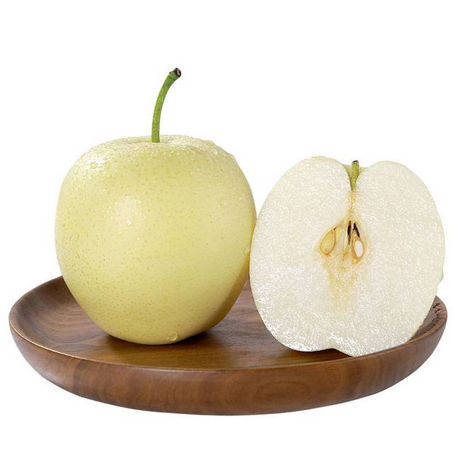 盘子上面的梨子