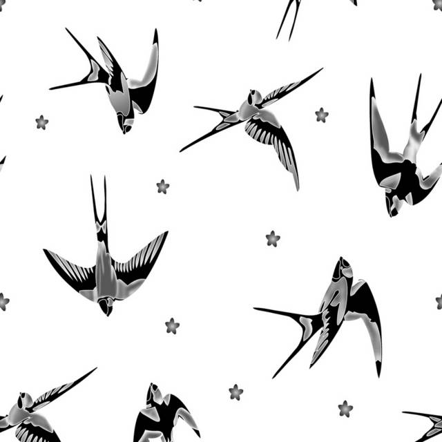 多种姿势的燕子手绘
