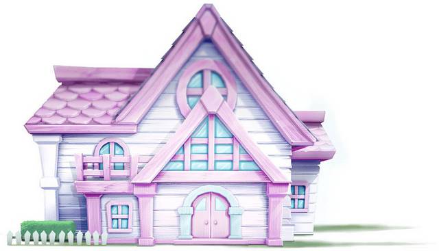 粉色木屋素材