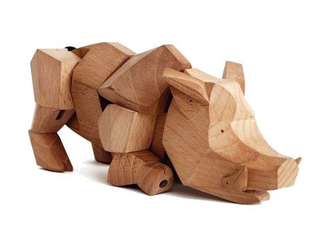 木雕犀牛