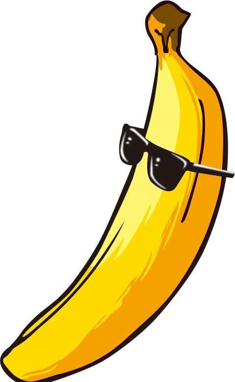 手绘戴墨镜的香蕉