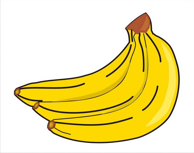 手绘三根香蕉素材