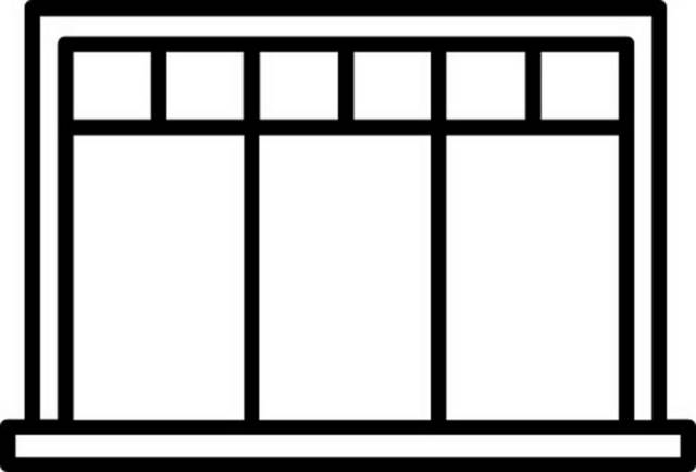 黑色线条窗户手绘