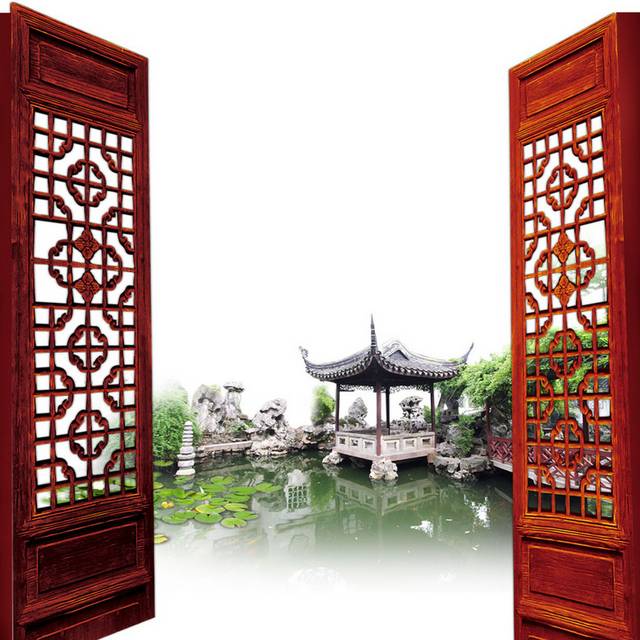 中式木窗素材