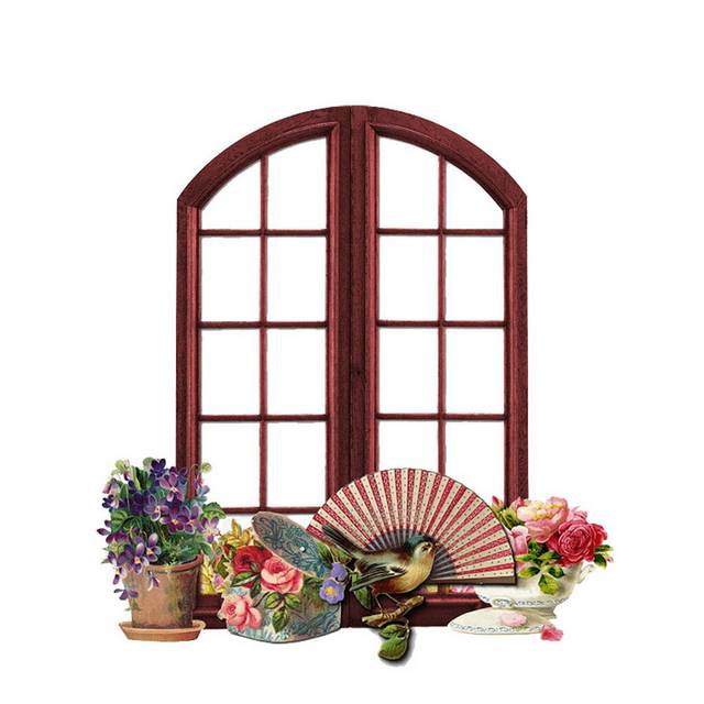 欧式木质窗户花盆
