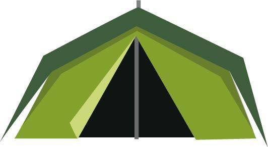 手绘卡通绿色帐篷
