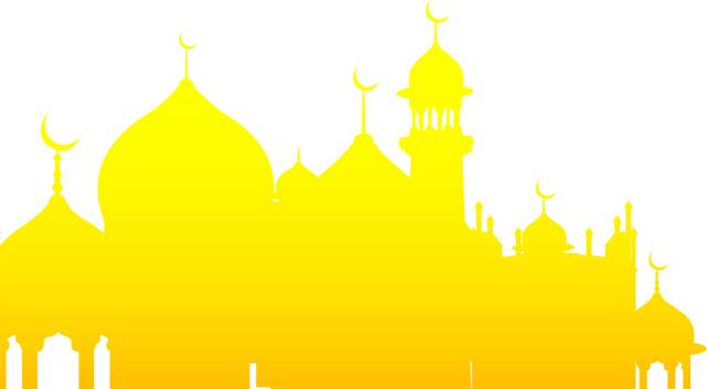 清真寺黄色剪影