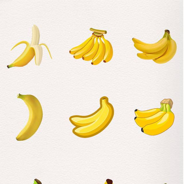 一组卡通香蕉