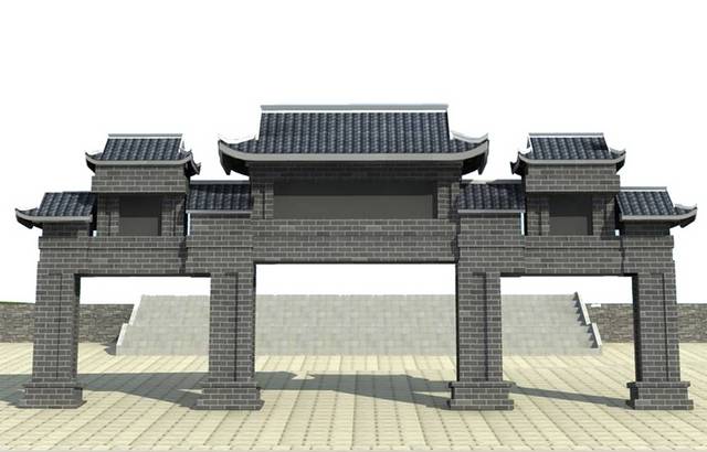 中式建筑牌楼素材