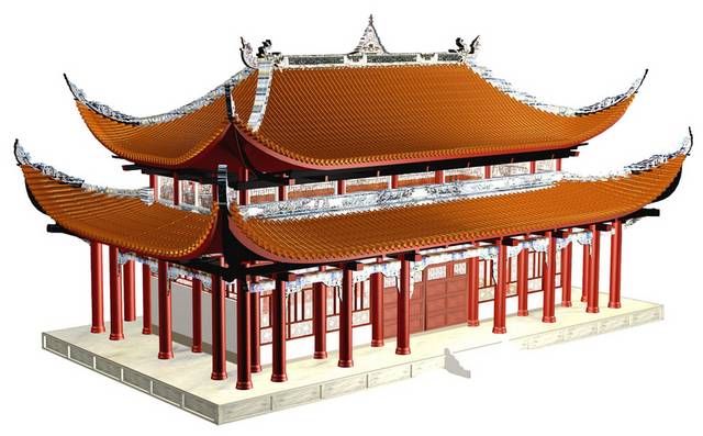 中式宫廷建筑模型