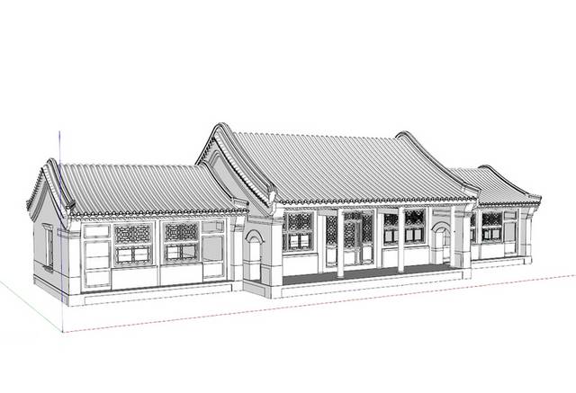 中式建筑模型元素
