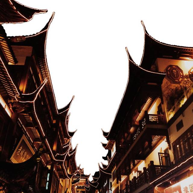 中式古街建筑素材