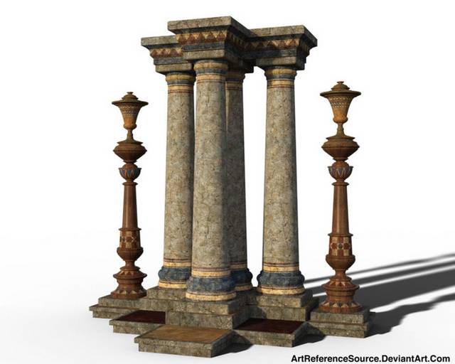 大理石柱设计元素